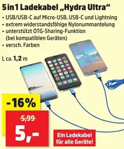 Thomas Philipps 5in1 Ladekabel „Hydra Ultra" Angebot