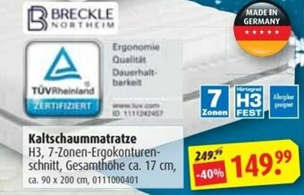 ROLLER Kaltschaummatratze Angebot