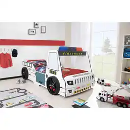 Netto Marken-Discount Autobett Kinder 90x200 cm Feuerwehrbett Rio Firetruck mit LED-Licht und Sirenenoptik Angebot