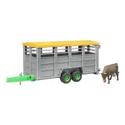Netto Marken-Discount Bruder bruder 02227 Viehtransportanhänger mit Rind Angebot