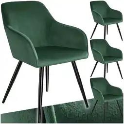 Netto Marken-Discount tectake Esszimmerstuhl, gepolstert, in Samtoptik, schwarze Stahlbeine, 58 x 62 x 82 cm Angebot