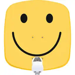 Netto Marken-Discount TechniSat DIGIDISH 45 Sat-Schüssel mit Twin-LNB & Wandhalterung, 2 TN gelb mit smiley Angebot
