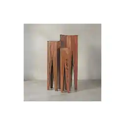 Netto Marken-Discount KADIMA DESIGN Beistelltisch-Set mit 3 Giraffenbeinen: Massivholz, rustikales Ambiente, handgefertigt Angebot
