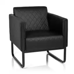 Netto Marken-Discount hjh OFFICE Polstersessel ARUBA BLACK Kunstleder mit Armlehnen Angebot
