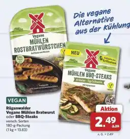 Combi Rügenwalder Vegane Mühlen Bratwurst oder BBQ-Steaks Angebot