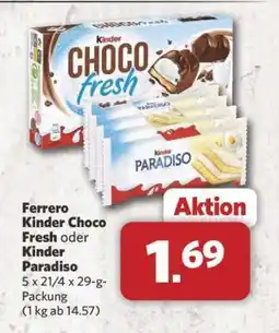 Combi Ferrero Kinder Choco Fresh oder Kinder Paradiso Angebot