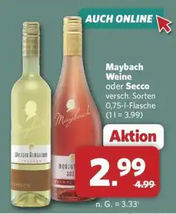 Combi Maybach Weine oder Secco Angebot