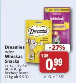 Combi Dreamies oder Whiskas Snacks Angebot