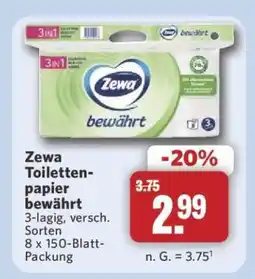 Combi Zewa Toilettenpapier bewährt Angebot