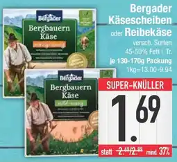 E-Center Bergader Käsescheiben oder Reibekäse Angebot