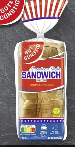 Scheck-in-Center Gut & Günstig American Style Sandwich Weizen vegan Angebot