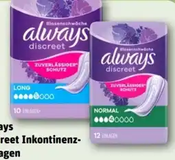 REWE Center Always Discreet Inkontinenz-Einlagen Angebot