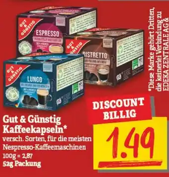 NP Discount Gut & Günstig Kaffeekapseln 52g Angebot