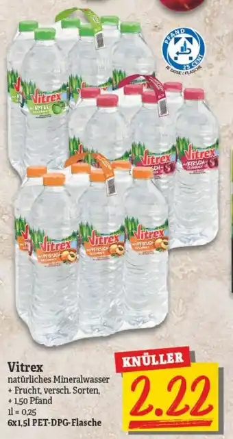 NP Discount Vitrex natürliches Mineralwasser 6x1,5L Angebot