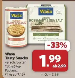 Combi Wasa tasty snacks rounds sesame & sea salt Angebot