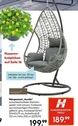 Hellweg Haveson hängesessel aurela Angebot