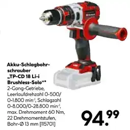 Hellweg Akku-schlagbohrschrauber tp-cd 18 li-i brushless-solo Angebot