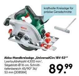 Hellweg Bosch akku-handkreissäge universalcirc 18v-53 Angebot
