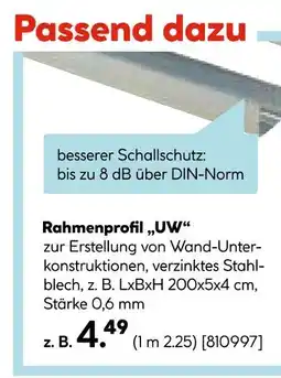 Hellweg Rahmenprofil 'uw' Angebot
