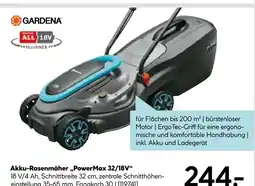 Hellweg Gardena akku-rasenmäher powermax 32/18v Angebot