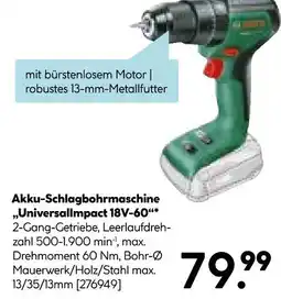 Hellweg Bosch akku-schlagbohrmaschine universalimpact 18v-60 Angebot