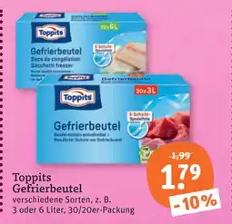 tegut Toppits gefrierbeutel 6 liter Angebot