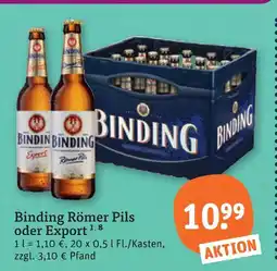 tegut Binding römer pils oder export Angebot