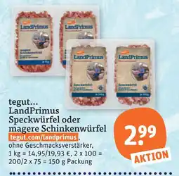 tegut Landprimus speckwürfel oder magere schinkenwürfel Angebot