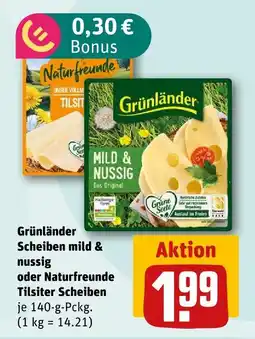 nahkauf Grünländer scheiben mild & nussig oder naturfreunde tilsiter scheiben Angebot
