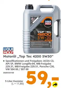 Globus Baumarkt Liqui moly top tec 4200 5w30 Angebot