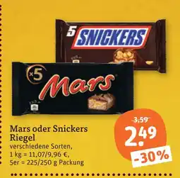 tegut Mars oder snickers riegel Angebot