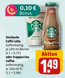 nahkauf Starbucks caffè latte oder frappuccino coffee Angebot