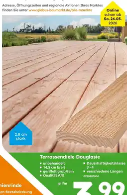 Globus Baumarkt Terrassendiele douglasie Angebot