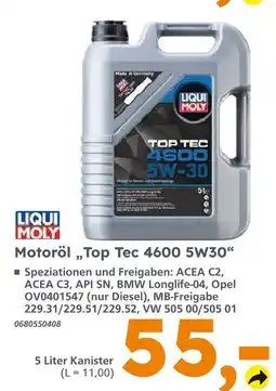 Globus Baumarkt Liqui moly top tec 4600 5w30 Angebot