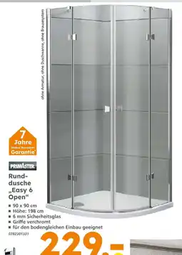 Globus Baumarkt Primaster runddusche easy 6 open Angebot