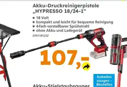 Globus Baumarkt Akku-druckreinigerpistole hypresso 18/24-1 Angebot