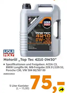Globus Baumarkt Liqui moly top tec 4210 0w30 Angebot