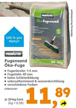 Globus Baumarkt Primaster fugensand öko-fuge Angebot