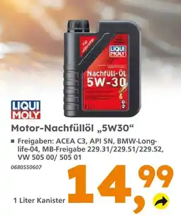 Globus Baumarkt Liqui moly motor-nachfüllöl 5w30 Angebot