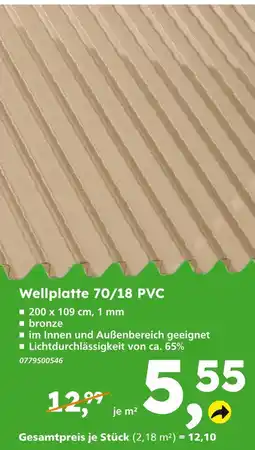 Globus Baumarkt Wellplatte 70/18 pvc Angebot