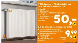 Globus Baumarkt Universal - flachheizkörper mit 6-fach anschluss 1/2 Angebot