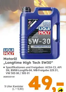 Globus Baumarkt Liqui moly longtime high tech 5w30 Angebot