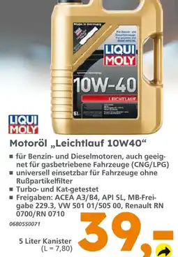 Globus Baumarkt Liqui moly leichtlauf 10w40 Angebot