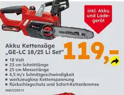 Globus Baumarkt Akku kettensäge ge-lc 18/25 li set Angebot