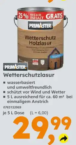 Globus Baumarkt Primaster wetterschutz holzlasur Angebot