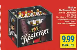 diska Köstritzer edel pils oder radler Angebot
