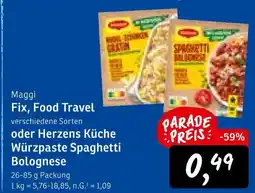 KONSUM Maggi fix, food travel oder herzens küche würzpaste spaghetti bolognese Angebot