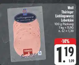 E-Center Wolf thüringer lieblingswurst leberkäse Angebot