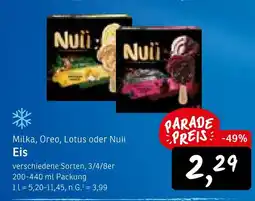 KONSUM Milka, oreo, lotus oder nuii eis Angebot