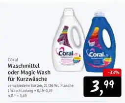 KONSUM Coral waschmittel oder magic wash für kurzwäsche Angebot